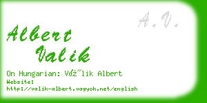 albert valik business card